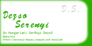 dezso serenyi business card